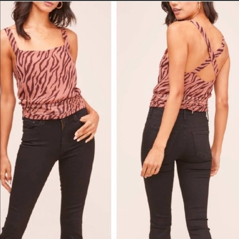 Astr mauve zebra print crop top